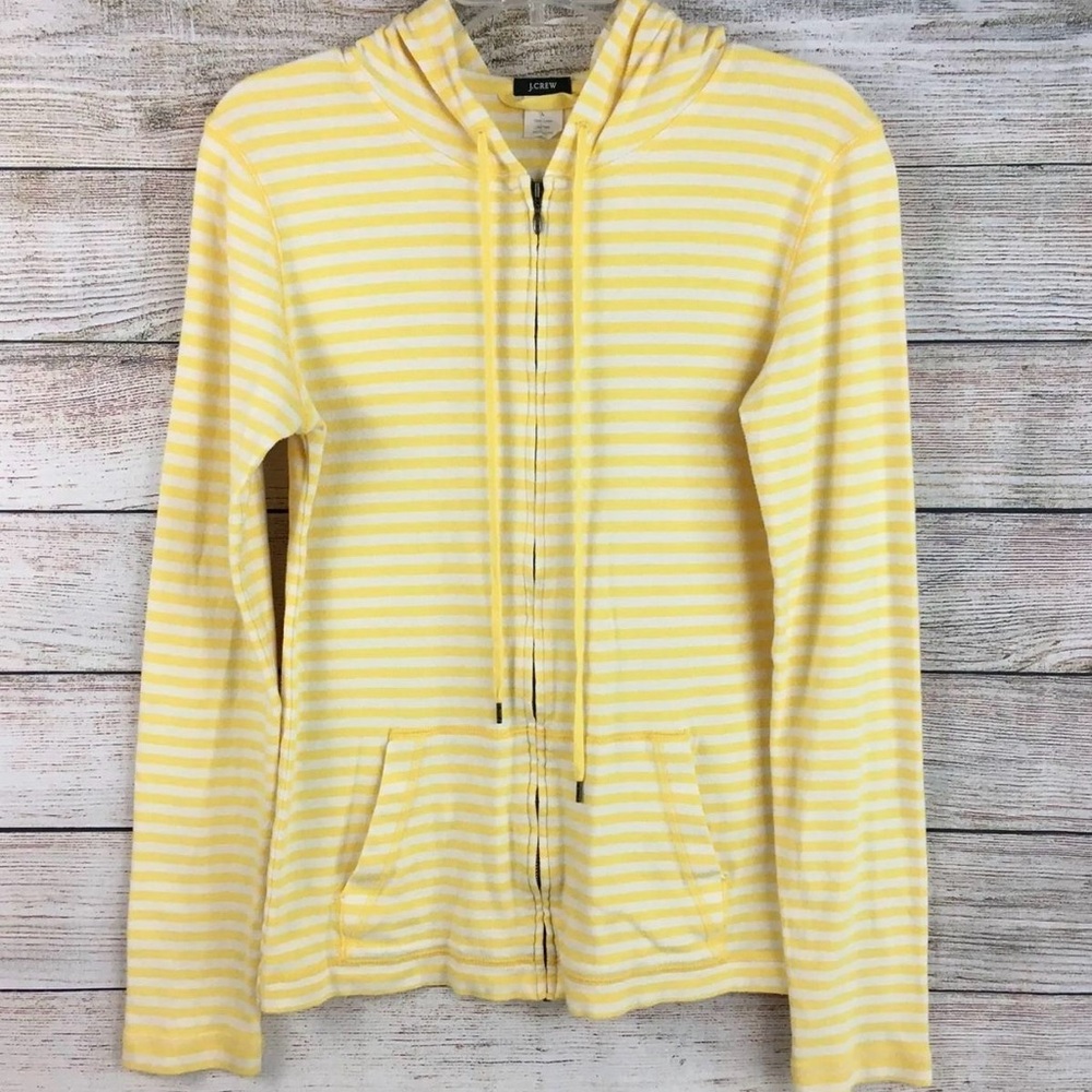 J. Crew Striped Sweatshirt Size L Large 2007 Yellow
